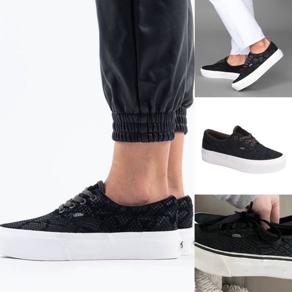 Vans Shoes - VANS Women's Era Platform Animal Sneakers black white velvet laces 6.5 emboss